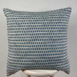 Harlow - Ink - Gilman Blue Woven Yarn Weave Handmade Cushion Cover - thumbnail 4