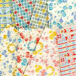Floral Fitted Crib Sheet - Pink Yellow Cotton Woven Nursery Bedding - thumbnail 3