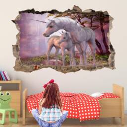 Unicorn Fairy Forest Wall Decal Sticker Mural Poster Print Art Kids Girls Bedroom Decor Az46 - thumbnail 2