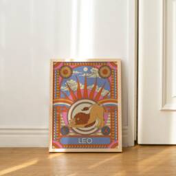 Leo Zodiac Print Lion Star Sign Astrology Wall Art - thumbnail 1
