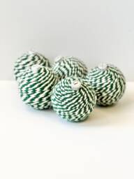 Handmade Yarn Christmas Ornament Burgundy & Gold Holiday Decor