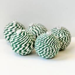 Handmade Yarn Christmas Ornament Burgundy & Gold Holiday Decor - thumbnail 3