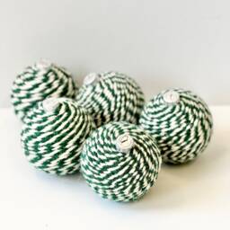 Handmade Yarn Christmas Ornament Burgundy & Gold Holiday Decor - thumbnail 4