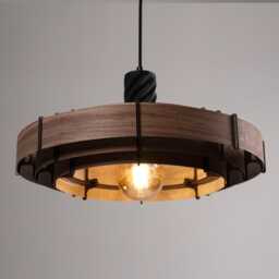 Wood Walnut Pendant Light, Mid Century Modern, Handmade Lamp, Chandelier Lighting, Scandinavian Pendant Lamp, Lamp Shade, Arte - thumbnail 2