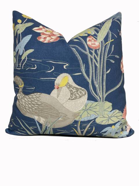 Lee Jofa Luzon Print Sapphire Cushion Pillow Double Sided - image 1