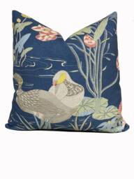 Lee Jofa Luzon Print Sapphire Cushion Pillow Double Sided - thumbnail 1