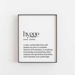 Hygge Definition Print - Danish Word Wall Art, Cozy Minimalist Home D??cor, Scandinavian Lifestyle Poster, Christmas Gift For Comfort Lovers - thumbnail 1