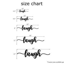 Laugh Wooden Word Cutout - Birch Wood Sign For Home Decor, Wall Art - thumbnail 3