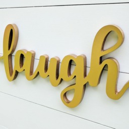 Laugh Wooden Word Cutout - Birch Wood Sign For Home Decor, Wall Art - thumbnail 2