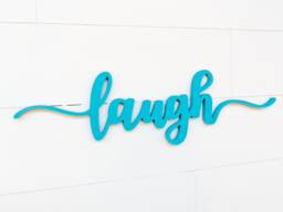 Laugh Wooden Word Cutout - Birch Wood Sign For Home Decor, Wall Art - thumbnail 1