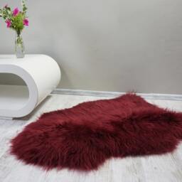 "Regular Sheepskin Burgundy Throw Genuine Leather Sheep Skin 48 "" X 28" - thumbnail 3