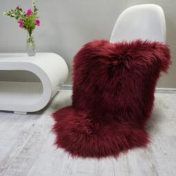 "Regular Sheepskin Burgundy Throw Genuine Leather Sheep Skin 48 "" X 28" - thumbnail 2