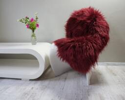 "Regular Sheepskin Burgundy Throw Genuine Leather Sheep Skin 48 "" X 28" - thumbnail 1