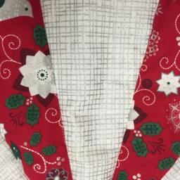 Quilted Christmas Tree Skirt Red, Silver, & White Holiday Decor - thumbnail 2