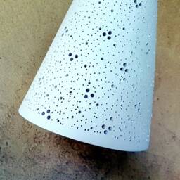 Handmade Perforated Ceramic Pendant Light - Off White Lampshade - thumbnail 4