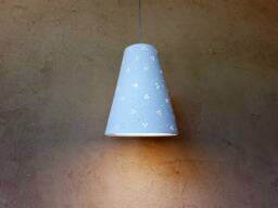 Handmade Perforated Ceramic Pendant Light - Off White Lampshade