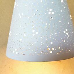 Handmade Perforated Ceramic Pendant Light - Off White Lampshade - thumbnail 3