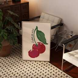 Ma Cherie Poster - Farmers Market Print Kitchen Wall Art Couples Gifts Pun Food Cherry Bedroom Prints Kids - thumbnail 3