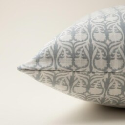 Blue Gray Pattern Throw Pillow Cover Neutral Geometric Soft Cushion Modern Farmhouse Home Decor - thumbnail 3