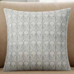 Blue Gray Pattern Throw Pillow Cover Neutral Geometric Soft Cushion Modern Farmhouse Home Decor - thumbnail 1