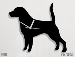 Beagle Dog 2 - Wall Clock Silhouette - thumbnail 1