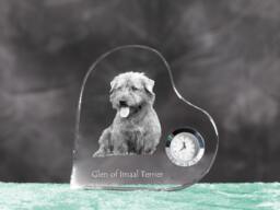 Glen Of Imaal Terrier - Crystal Clock in The Shape A Heart With Image Pure-Bred Dog - thumbnail 1