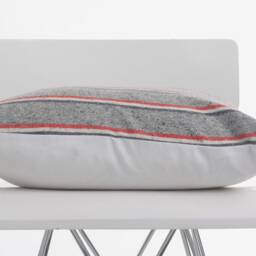 stripe Blanket Pillow Cover/Boho Gray /Rustic Cottage Throw Cushion /Modern Bohemian - thumbnail 2
