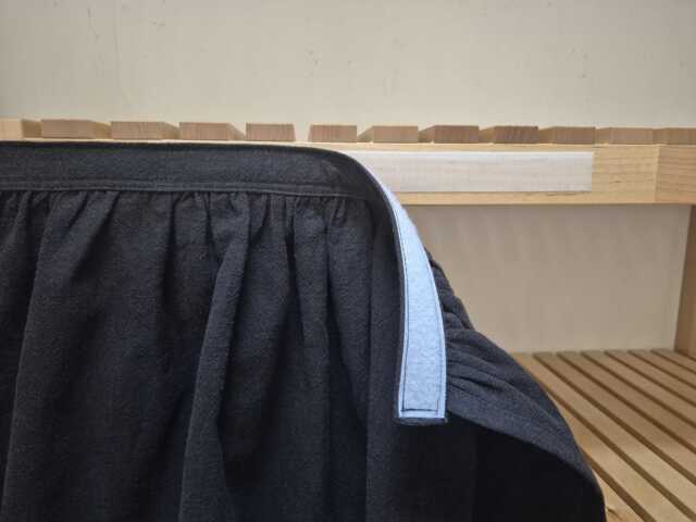 Softened Linen Hook & Loop Sink Skirt, For Bathroom, Utility Vanity Shelf Self Adhesive Skirt - image 1