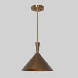 Mid Century Modern Raw Brass Finish Customizable Lighting Pendent Light - thumbnail 1