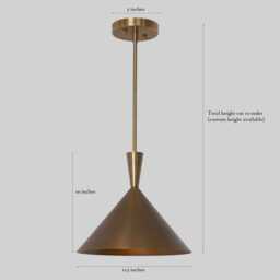 Mid Century Modern Raw Brass Finish Customizable Lighting Pendent Light - thumbnail 3