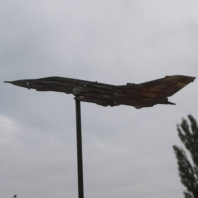 Rusty Metal Tornado Aircraft Garden Decoration, Aviation Gift - image 1