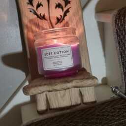 Single Handmade Rustic Solid Oak Candle Sconce With Thistle Cut Out Detail .candle Not Included - thumbnail 3