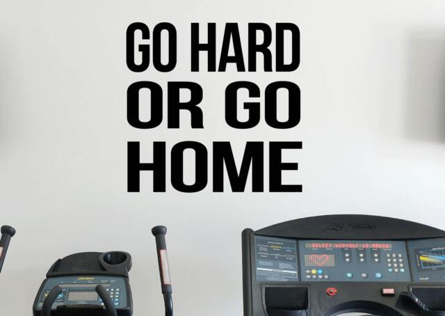Go Hard Or Home Daily Gym Motivation Quote Vinyl Decal Fitness Center Wall Sticker Interior Workout Graphics 9(Fgm - image 1