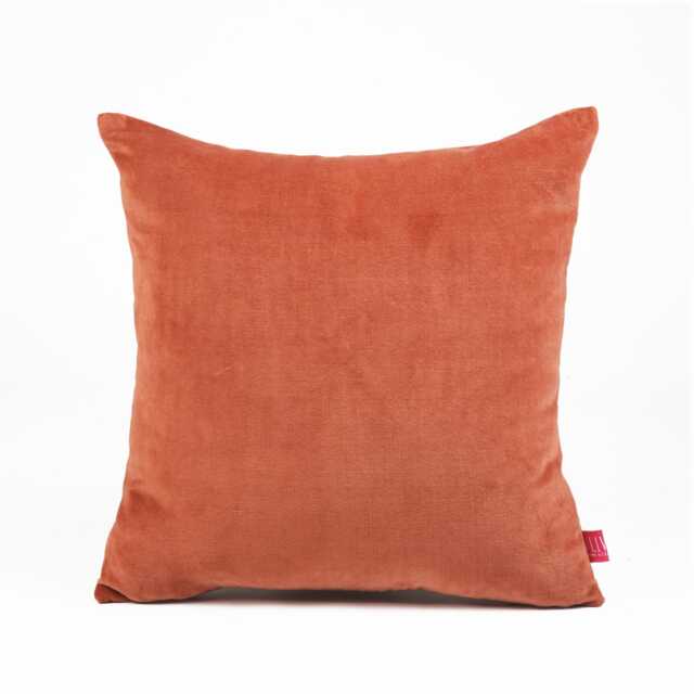 Rust Velvet Pillow Cover, Reversible Linen Back - image 1