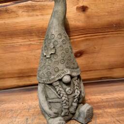 Stone Garden Detailed Girl Lady Gonk Pixie Gnome Fairy Hat Statue Ornament - thumbnail 2