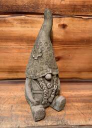 Stone Garden Detailed Girl Lady Gonk Pixie Gnome Fairy Hat Statue Ornament - thumbnail 1