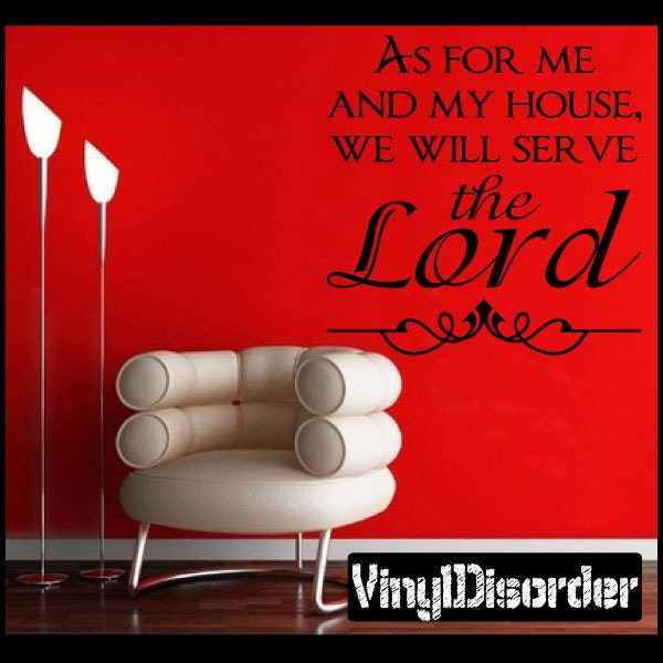 As For Me & My House, We Will Serve The Lord - Vinyl Wall Decal Quotes Sticker Tl031Et - image 1