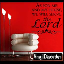 As For Me & My House, We Will Serve The Lord - Vinyl Wall Decal Quotes Sticker Tl031Et - thumbnail 1