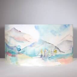Fryetts Woodland Tree, Stag & Fox Lampshade, Gold Silver Or White Lining, Table Lamp Ceiling Drum Shade, Handmade By Vivid Shades - thumbnail 4