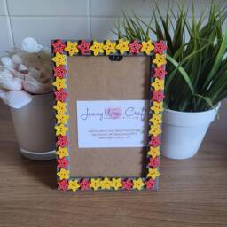 Colourful Polka Dot Wooden Star Button Photo Frame 4 X 6 Inches - thumbnail 2