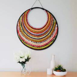 Wall Decor Custom Woven Hanging Boho Fibre Art Tapestry, Personalised Colours - thumbnail 4