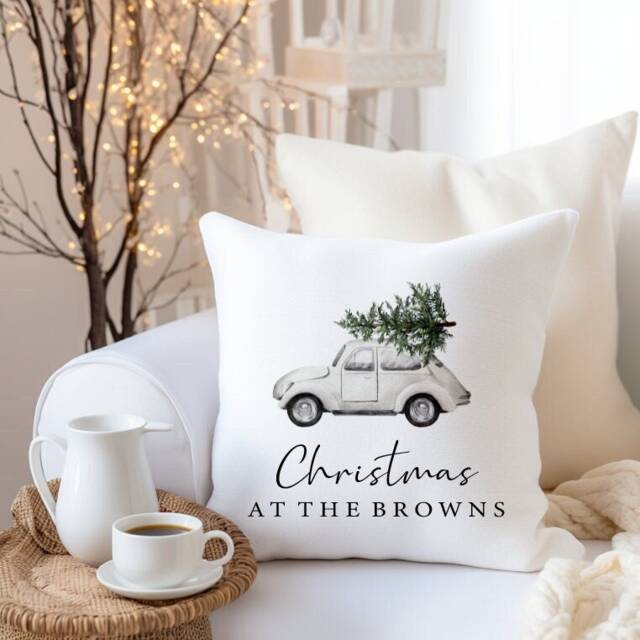 Personalised Family Christmas Cushion - Home Decor Decoration - image 1