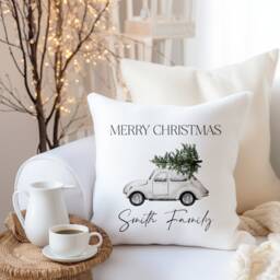 Personalised Family Christmas Cushion - Home Decor Decoration - thumbnail 2