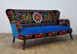 Suzani 3-Seater Sofa - Turquoise Love - thumbnail 1
