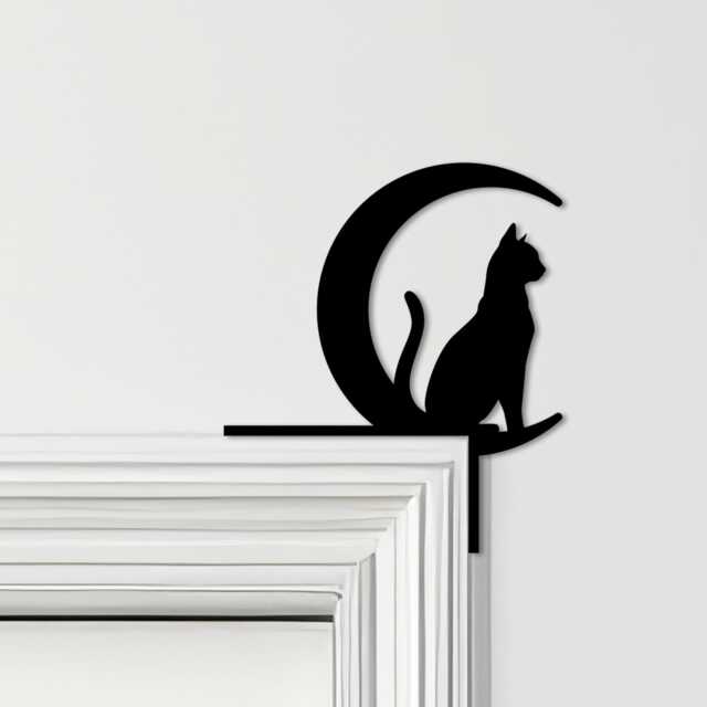 Door Topper Cat Moon Various Colours Top Of Decorative Sign - Sign, Novelty Wall Decor, Frame Art, Art - image 1