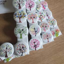 Colourful Wooden Round Tree Button Photo Frame 4 X 6 Inches - thumbnail 1