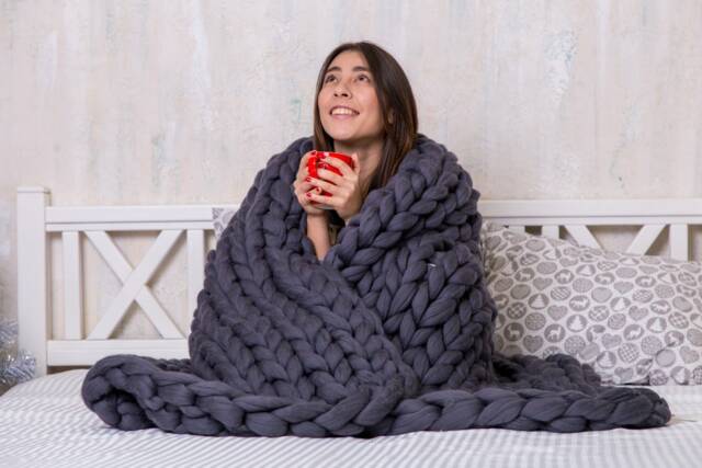 Sale Chunky Blanket, Chunky Knit Blanket, Super Wool Throw Knits, Yarn, Merino - image 1