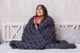 Sale Chunky Blanket, Chunky Knit Blanket, Super Wool Throw Knits, Yarn, Merino - thumbnail 1