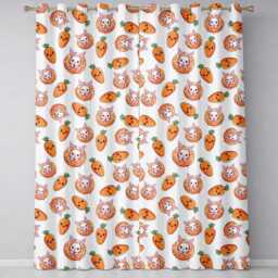 Cute Easter Bunny Chick Egg Carrot Pastel Spring Seamless Pattern Readymade Eyelet Ring Top Thermal 100% Blackout Curtains - thumbnail 2