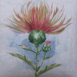 Scottish Thistle Pillow Cover Linen Beige Cushion Sham - 17 - thumbnail 2
